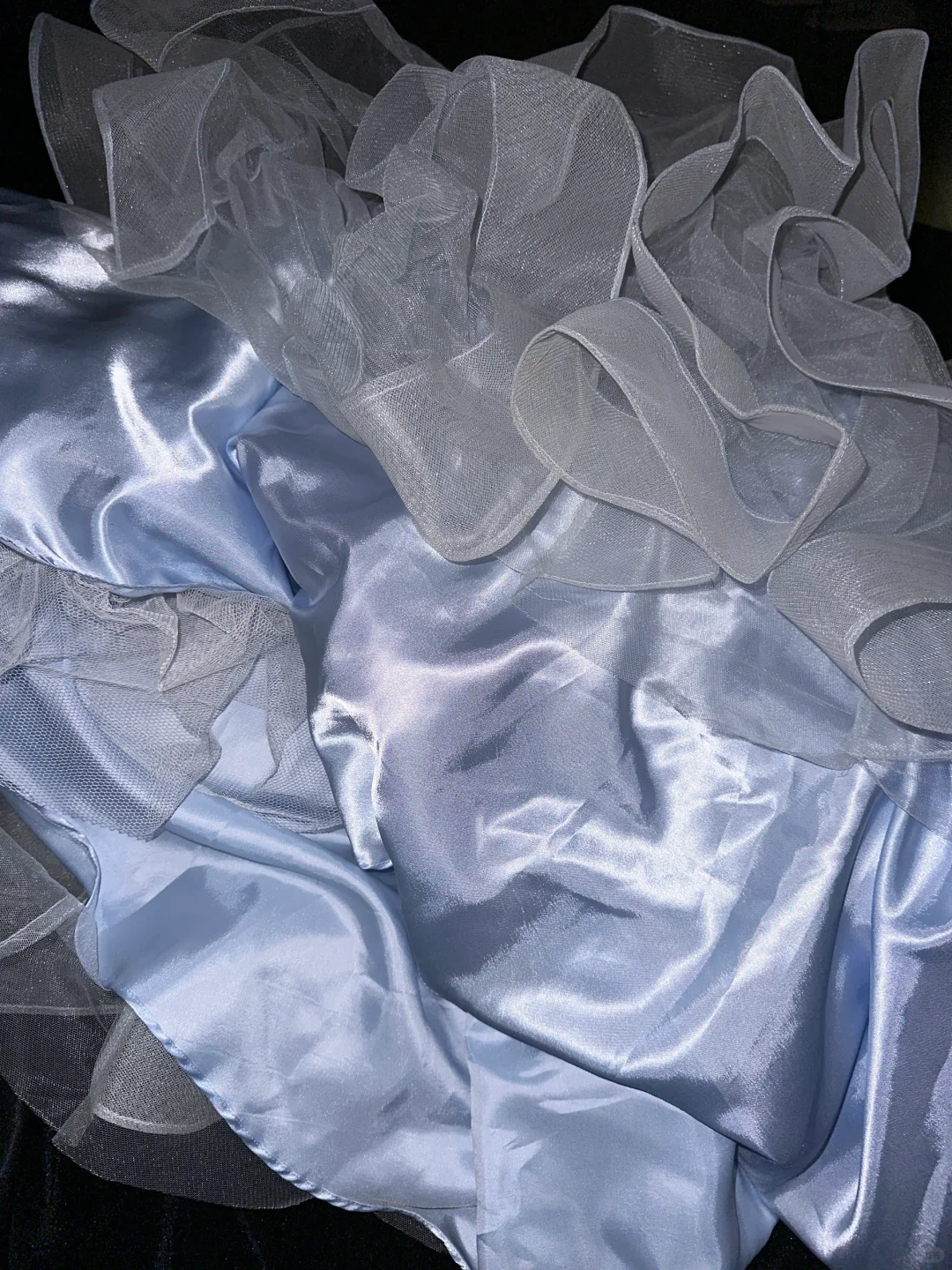 Gentle A Line Spaghetti Strap Beaded Ruffle White Organza Purple Satin Long Prom Dress Party Dress SH3068