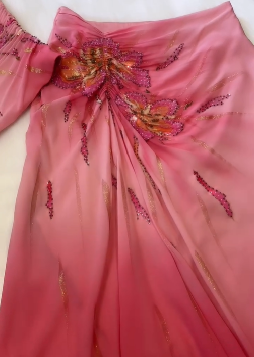 Vintage A Line Spaghetti Straps Two Piece Pink Chiffon Short Party Dress Homecoming Dress SH2002