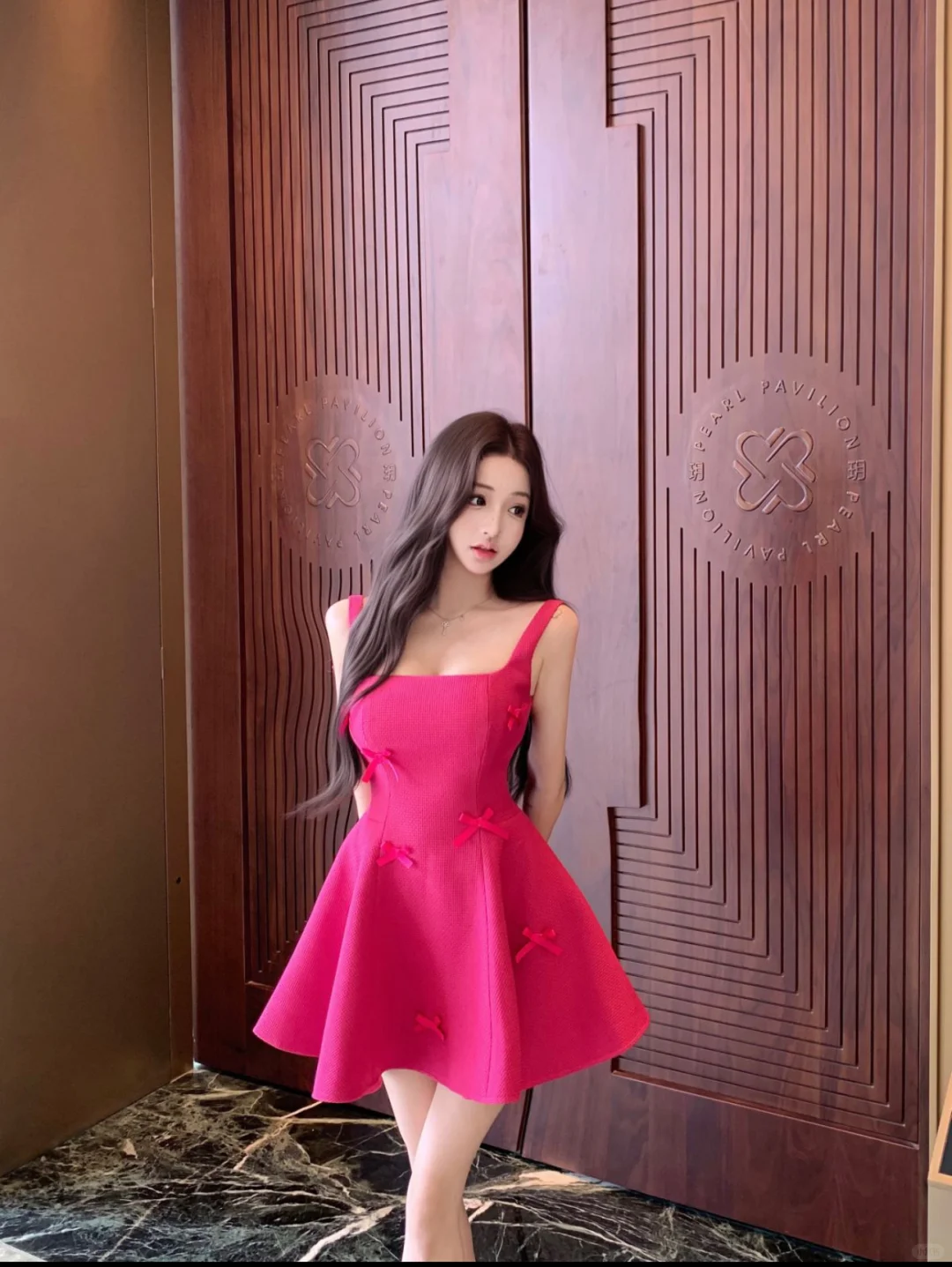 Hot Pink A Line Straps Bow Satin Short Homecoming Dress Cocktail Dress SH3090