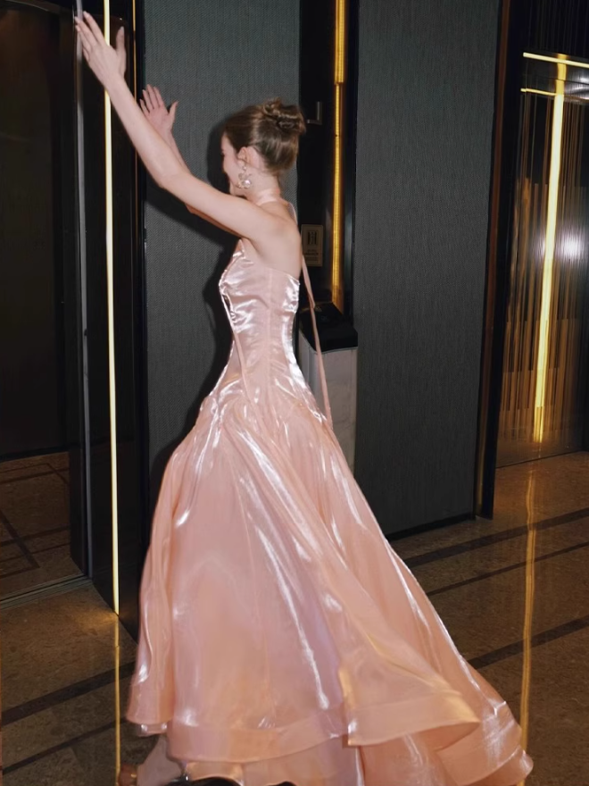 Stunning Pink A Line Sweetheart Neck Satin Prom Dress Evening Dress 16th Birthday Dress SH4048
