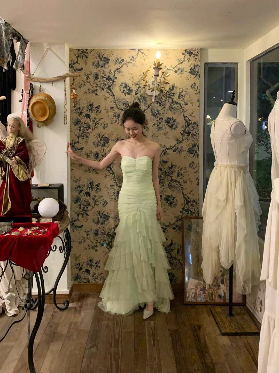 Vintage Light Green Sweetheart Neck Layered Tulle Prom Dress 22th Birthday Dress SH4410