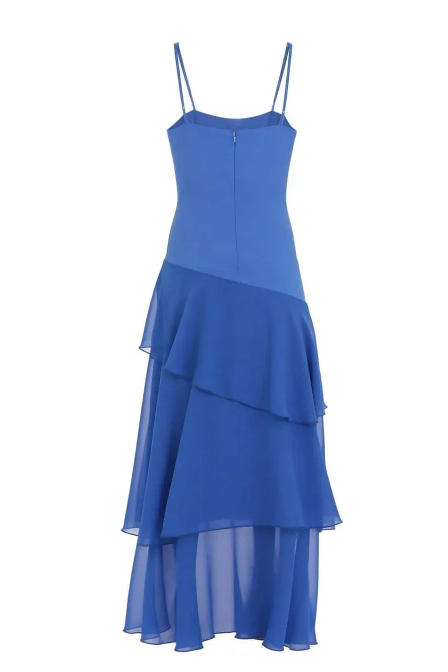 Charming Mermaid Spaghetti Straps Royal Blue Long Prom Dress with Ruffles SH7628