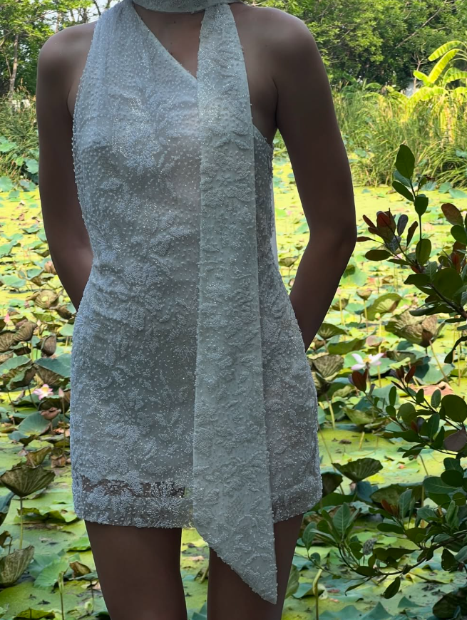 Gorgeous Sheath One Shoulder Beaded White Chiffon Short Homecoming Dress SH2213