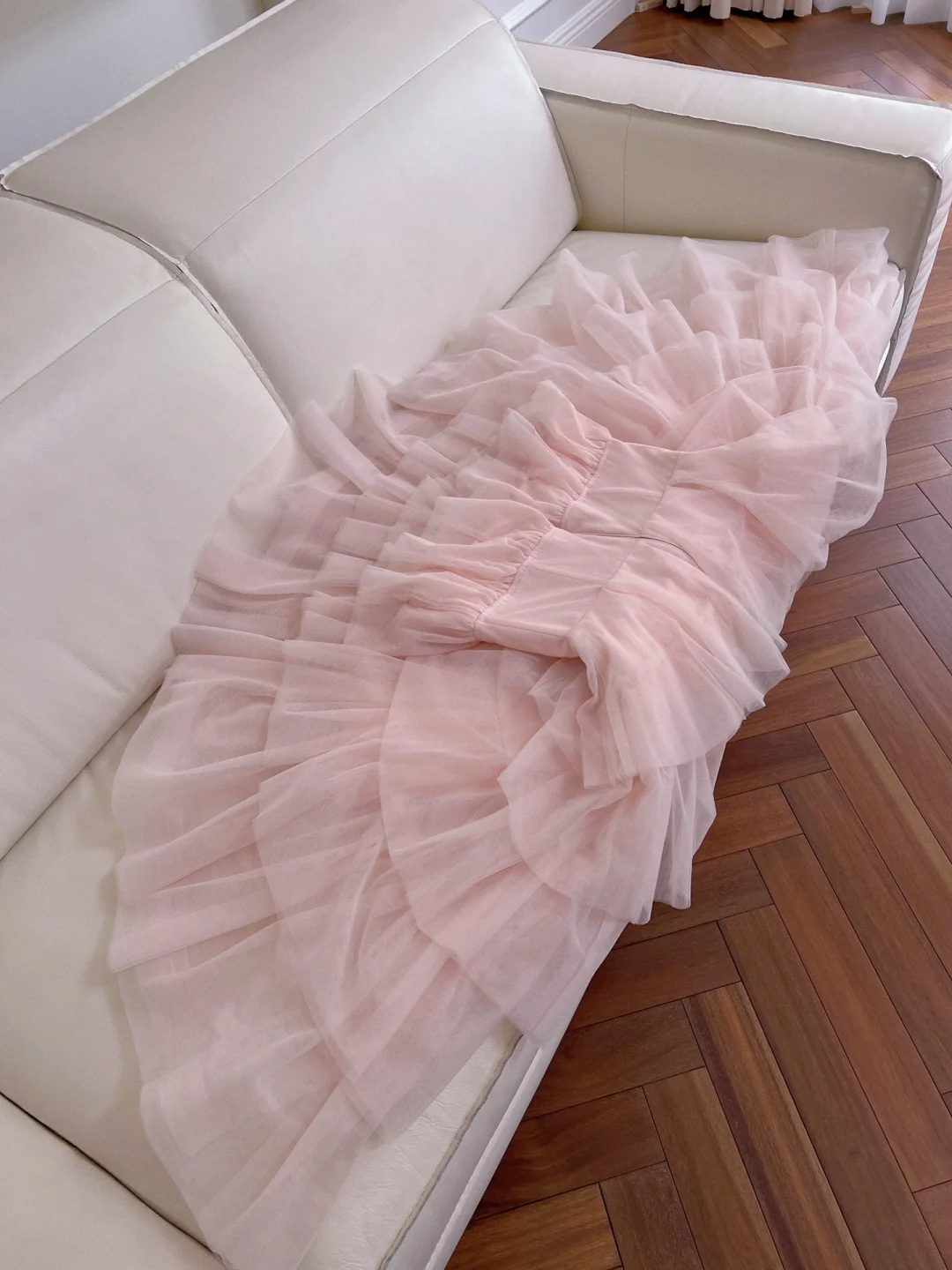 Elegant A Line Spaghetti Strap Layered Light Pink Tulle Short Homecoming Dress Cocktail Dress SH3007