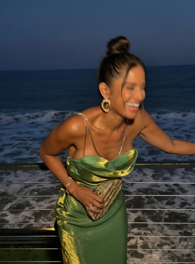 Stunning Green Sheath Spaghetti Strap Satin Long Prom Dress Party Dress SH3967