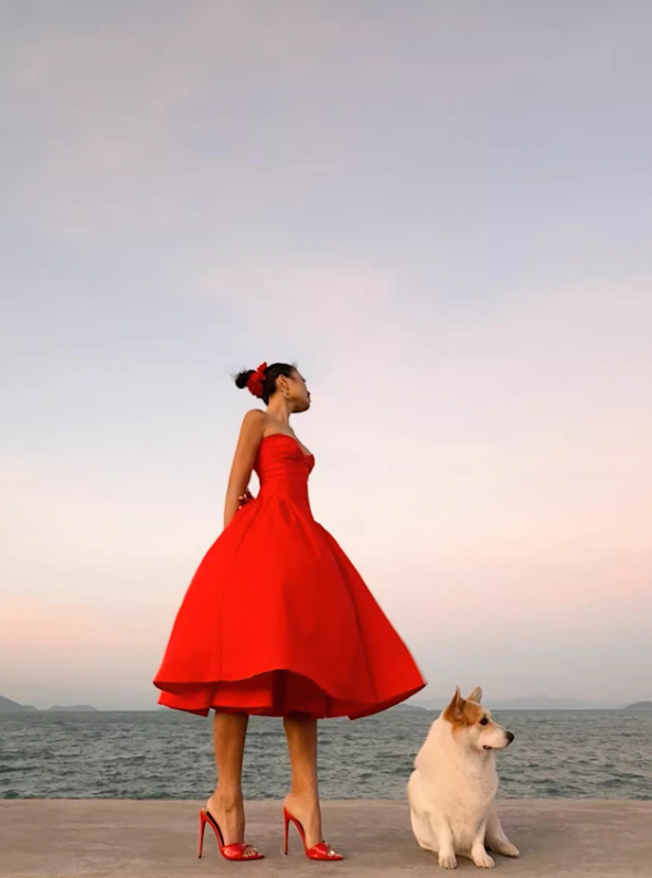 Warm Red A Line Sweetheart Neck Satin Prom Dress 21th Birthday Dress SH4381