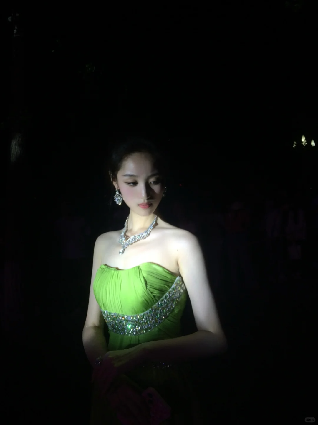 Stunning Green A Line Sweetheart Neck Rhinestone Chiffon Prom Dress Evening Dress SH4276
