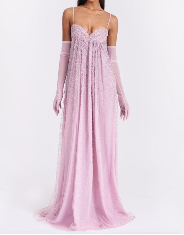 Gentle Pink A Line Spaghetti Strap Sequin Tulle Long Prom Dress Evening Dress Formal Dress SH3656