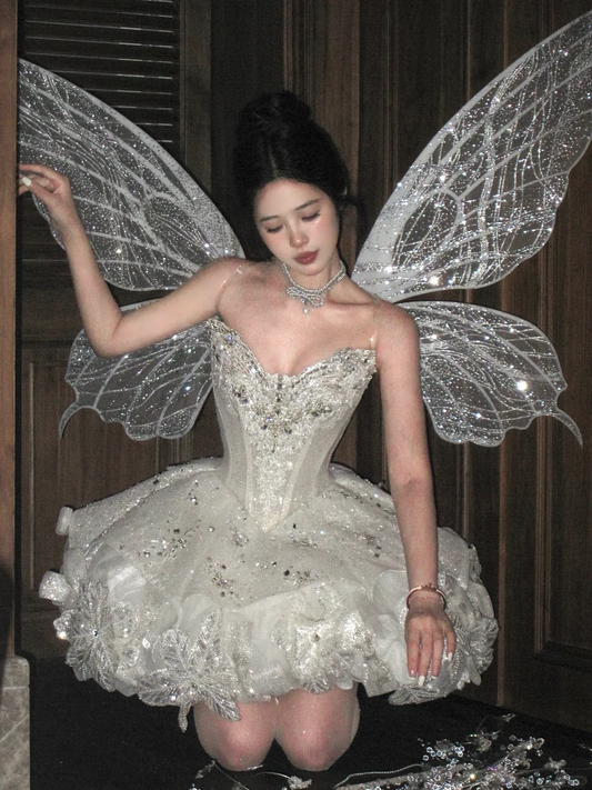 Cute A Line Sweetheart Neck Silver Sequin Beaded Tulle Homecoming Dress Party Dress SH3419