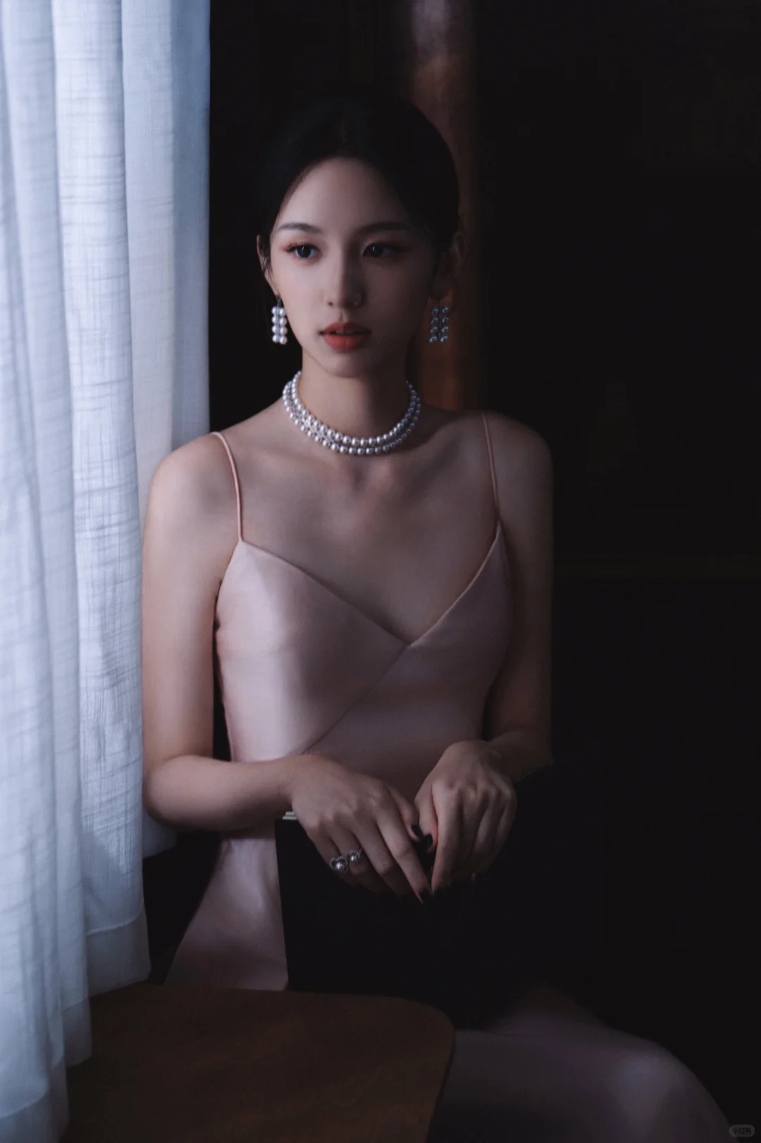 Light Pink Simple A Line Spaghetti Strap Satin Long Prom Dress Evening Dress SH3817