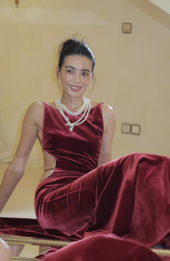 Burgundy Mermaid Velvet Open Back Long Prom Dress Wedding Guest Dress SH4385