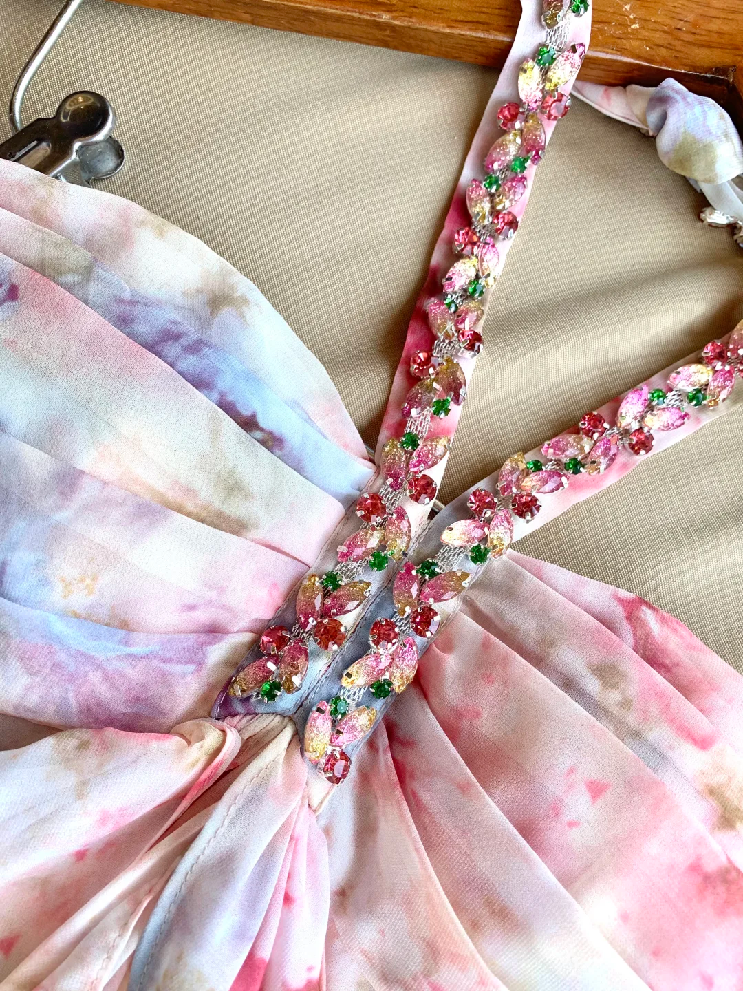 Pink Print Floral A Line Halter Beaded Chiffon Short Prom Dress Homecoming Dress SH5837