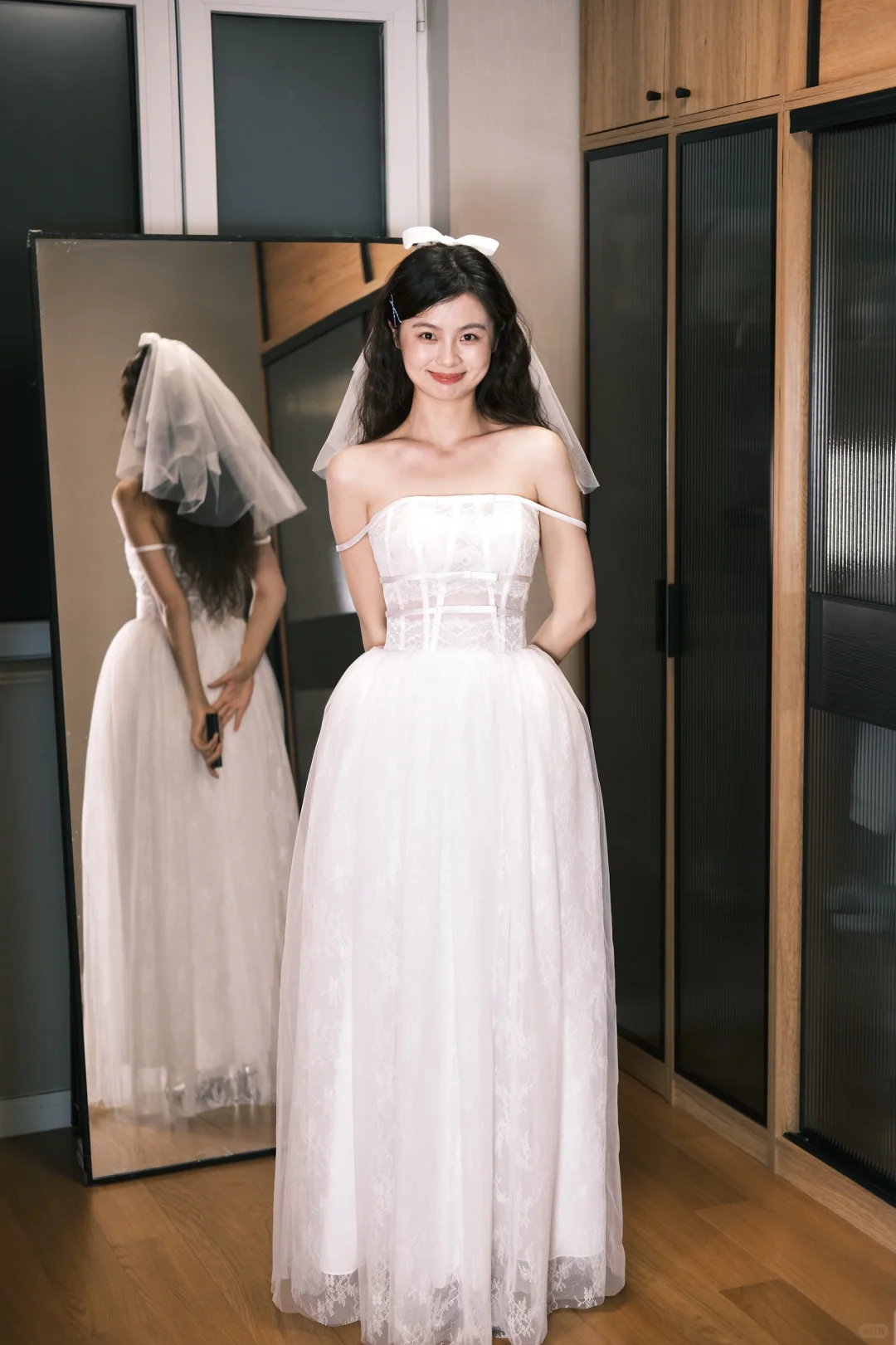 Pretty White A Line Spaghetti Strap Lace Long Prom Dress Wedding Dress SH4189