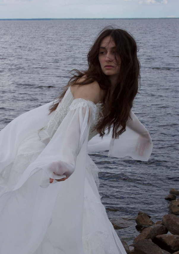 Ethereal Pretty A Line Exquisite White Chiffon Prom Dress Wedding Dress SH6684