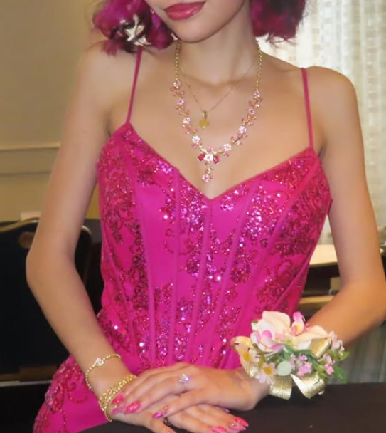 Hot Pink Mermaid Sequin Tulle Prom Dress 16th Birthday Dress Wedding Guest Dress SH4282