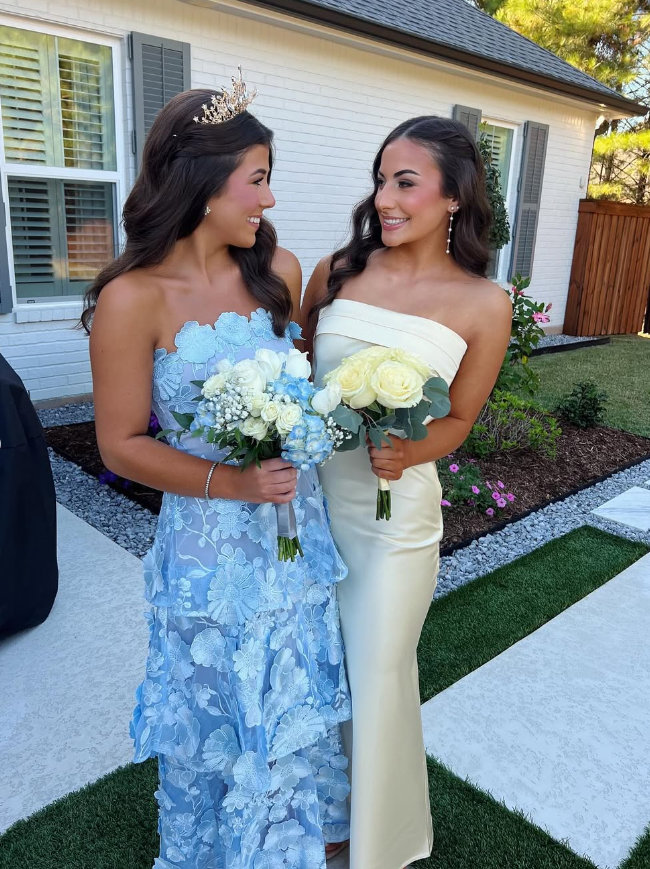 Pretty Light Blue Applique Formal Prom Dresses SH867