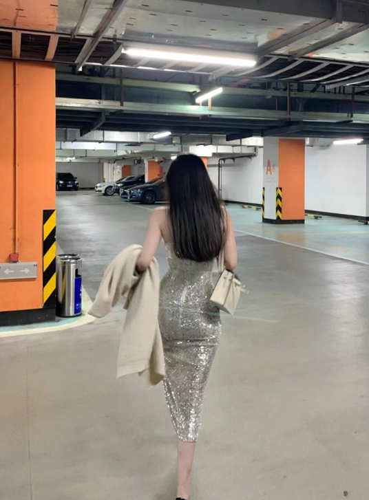 Sexy Sheath Spaghetti Strap Silver Sequin Homecoming Dress Cocktail Dress with Slit SH4060
