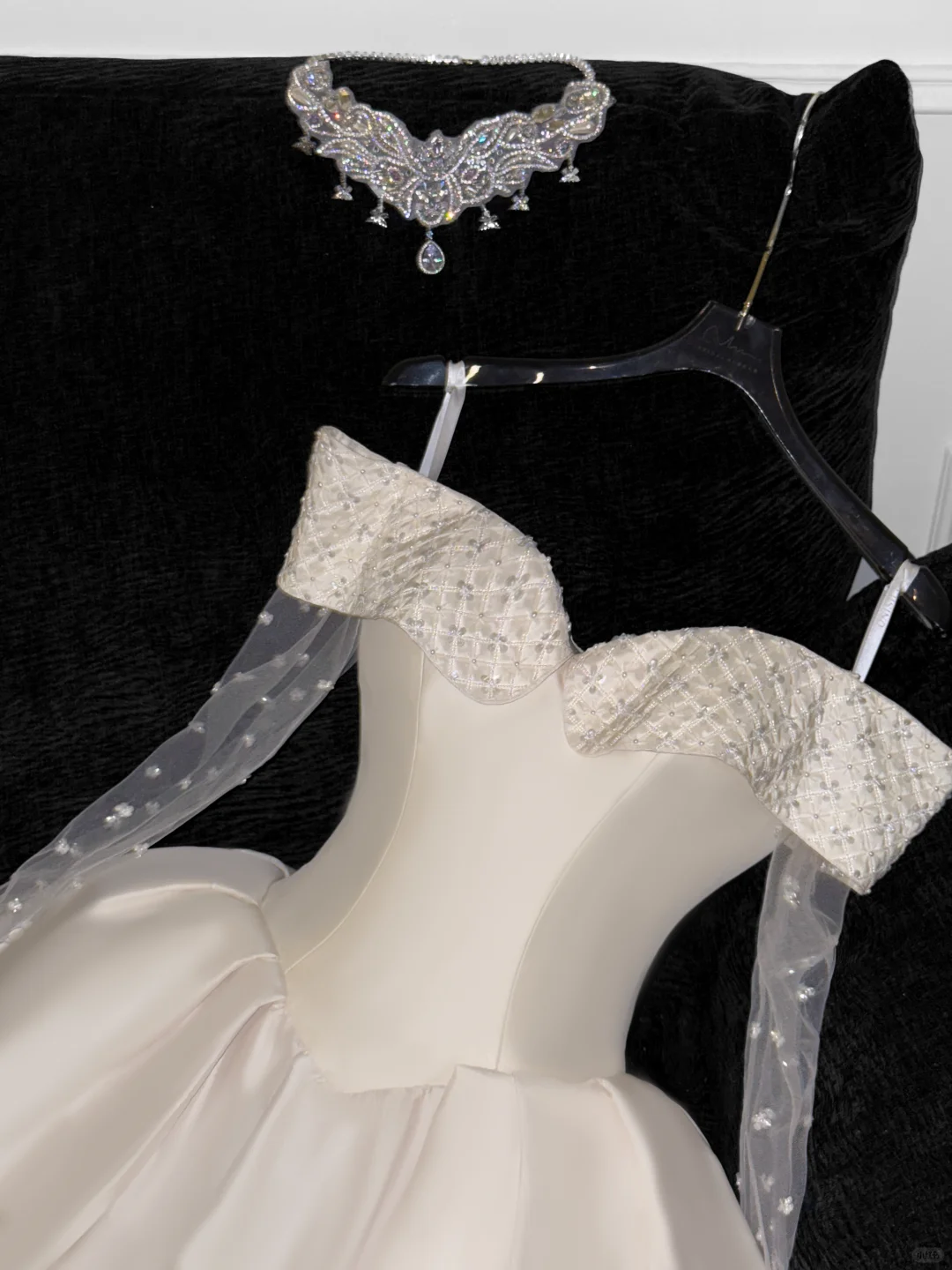 Cute A Line Off the Shoulder Beaded Ivory Satin Tulle Short Homecoming Dress Birthday Dress SH3099
