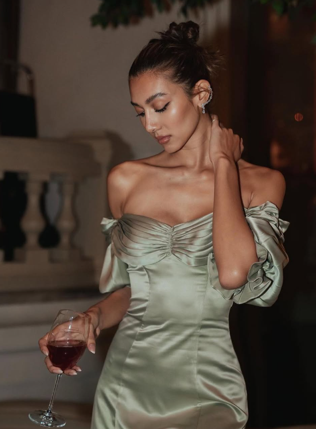 Sage Green A Line Off the Shoulder Satin Mini Homecoming Dress SH3281