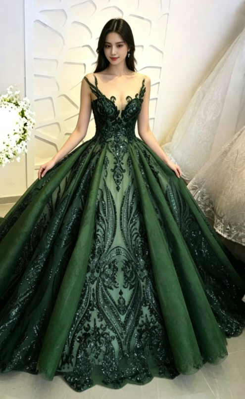 Sequin sparkly off the shoulder ball gown wedding/prom dress cg6361