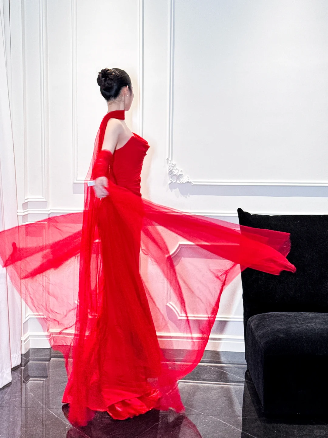 Charming Red Mermaid Strapless Pleated Satin Long Prom Dress Party Dress SH4688