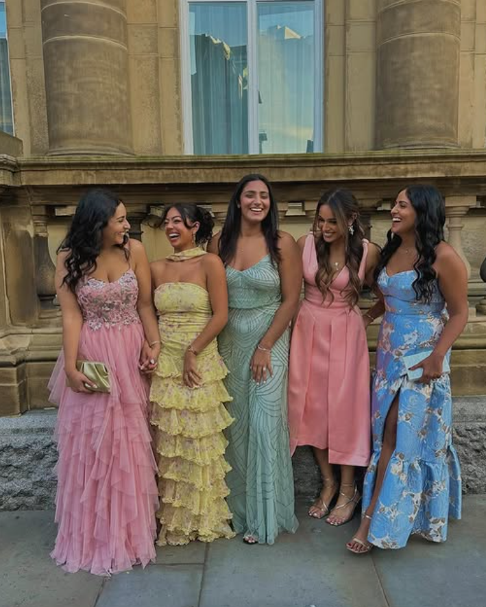 Glamorous Sleeveless Strapless Yellow Print Floral Chiffon Long Prom Dress with Ruffles SH5462