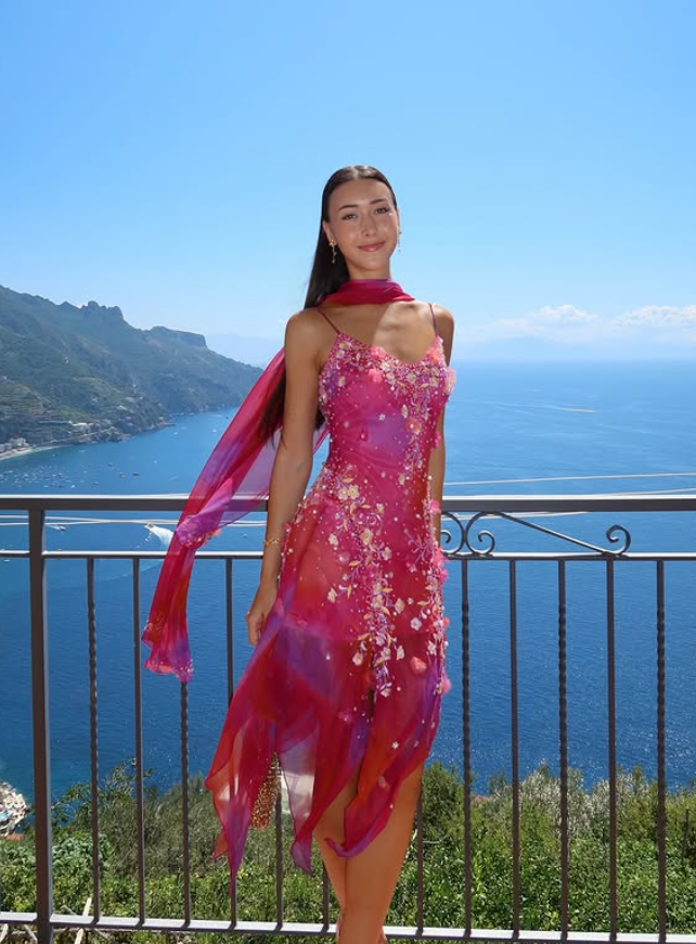 Vintage A Line Spaghetti Straps Beaded Chiffon Homecoming Dress Outfits SH4795