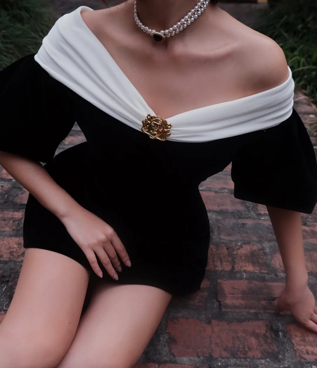 New A Line Puff Black White Satin Short Homecoming Dress Cocktail Dress SH3354