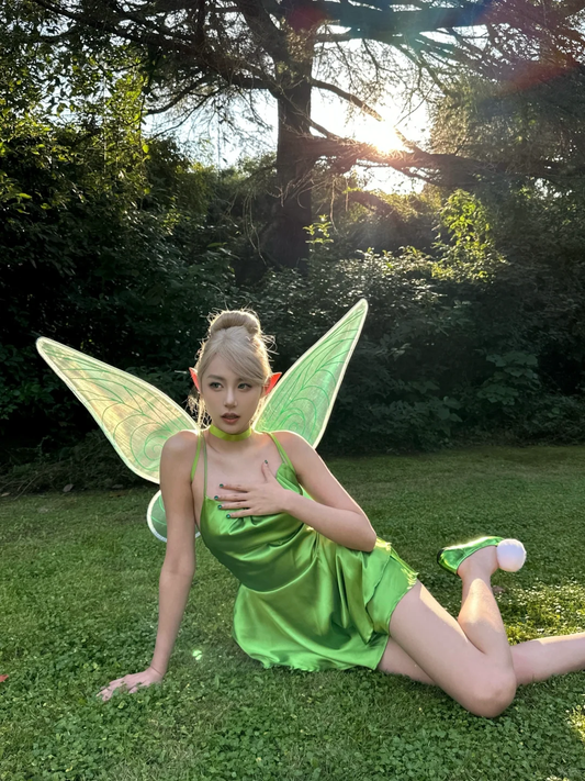 Cute A Line Spaghetti Strap Green Satin Open Back Homecoming Dress Party Dress SH3420