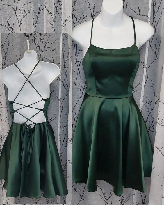 Green Short Homecoming Dress Fashion Party Birthday Outfits SH1417