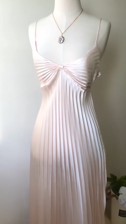 Simple A Line Spaghetti Straps Pleated White Satin Chiffon Prom Dress Evening Dress SH4243