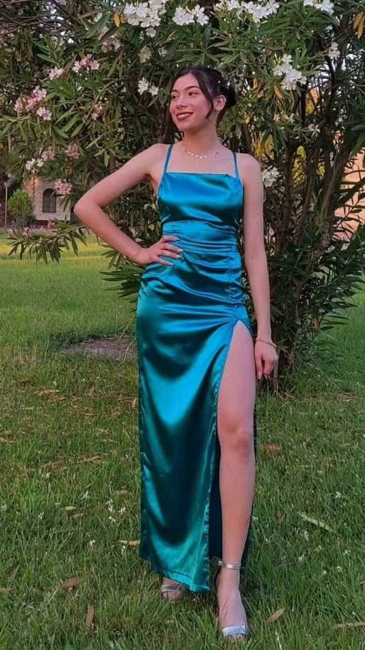 Simple Long Backless High Slit Prom Dress Wedding Guest Dress SH1163 shinydress Simple Long Backless High Slit Prom Dress Wedding Guest Dress SH1163 shinydress