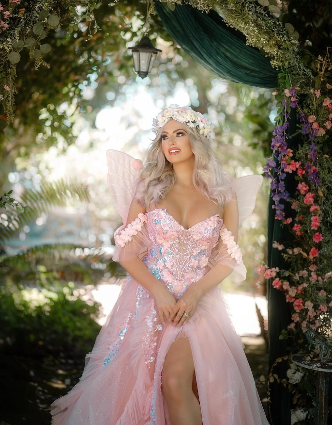 Fairy A Line Off the Shoulder Sequin Pink Tulle Long Prom Dress Evening Dress with Slit SH2214