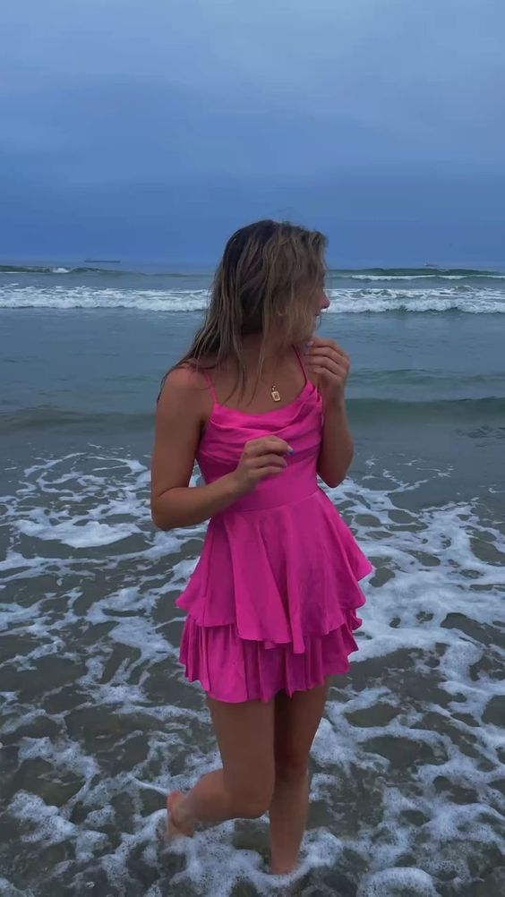 Cute Satin Short Cocktail Dress Homecoming Dress SH1446