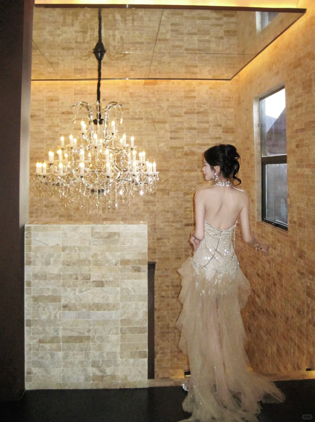 Exquisite Gorgeous A Line Halter Rhinestone Tulle Prom Dress Evening Dress Formal Gown SH3929