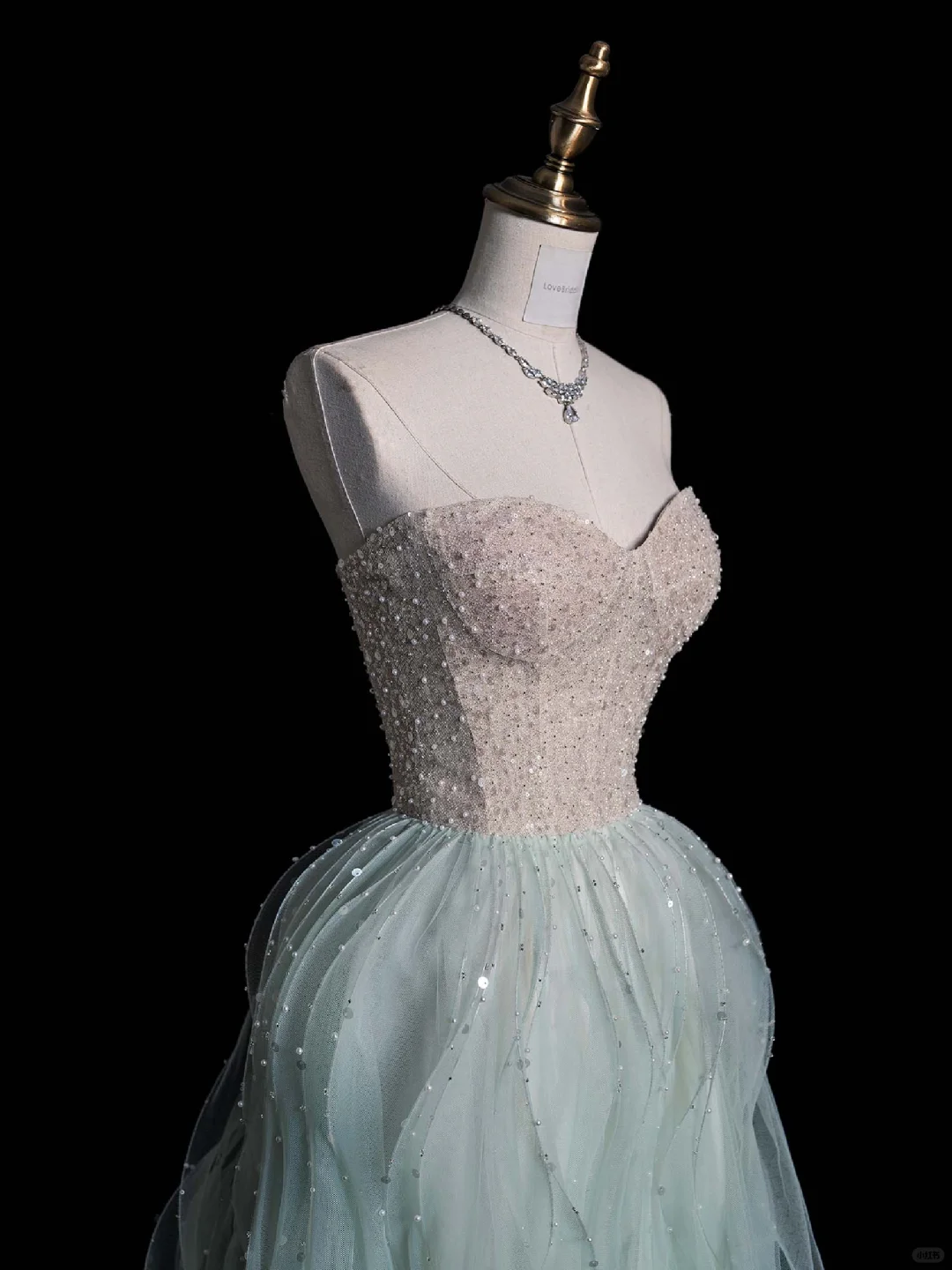 Elegant A Line Sweetheart Neck Sequin Beaded Mint Green Tulle Prom Dress Graduation Prom Dress SH2474