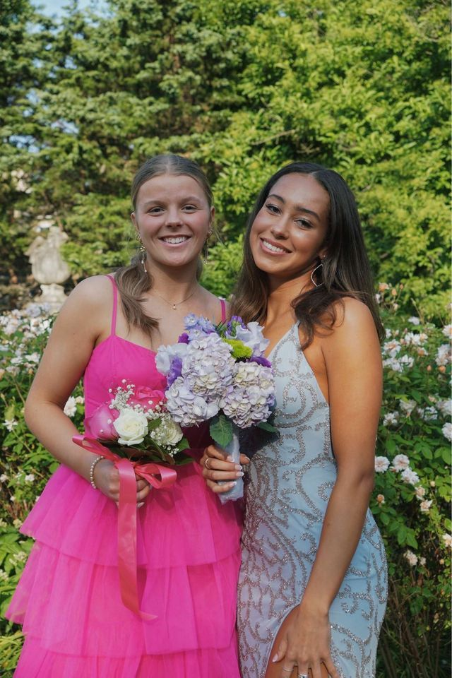 Spaghetti Straps Tiered Tulle Long Prom Dress Formal Evening Dress SH1463