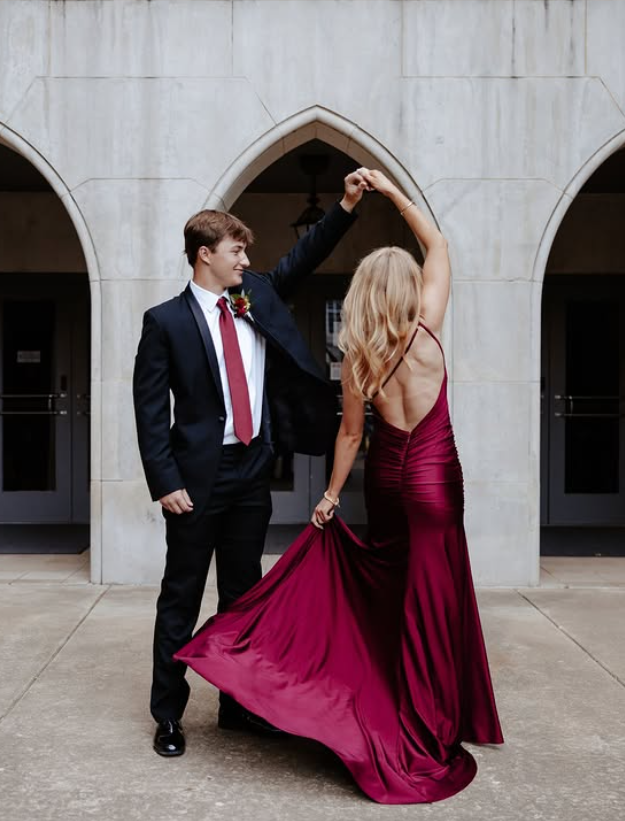 Sexy Dark Burgundy Mermaid Satin Backless Long Prom Dress Date Dress SH6512