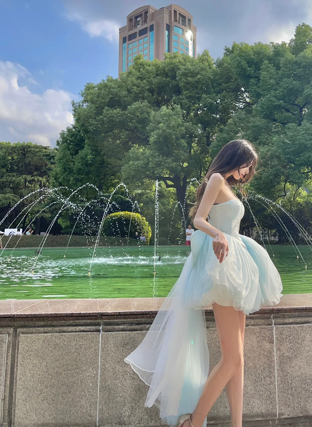 Baby Blue A Line Sweetheart Neck Tulle Short Homecoming Dress Birthday Dress with Bow SH3643
