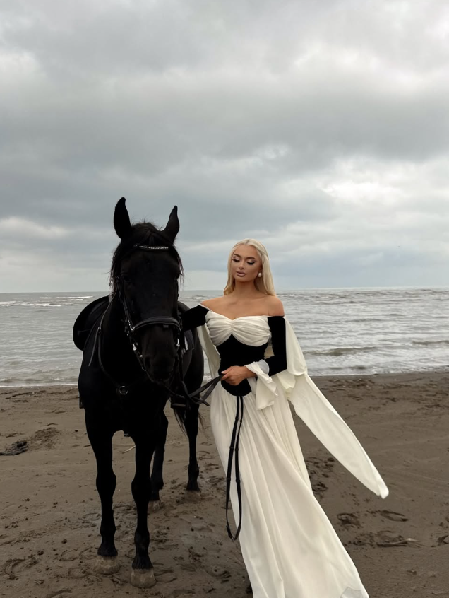 Classic White Black A Line Long Sleeve Velvet Chiffon Long Prom Dress Evening Dress SH3790