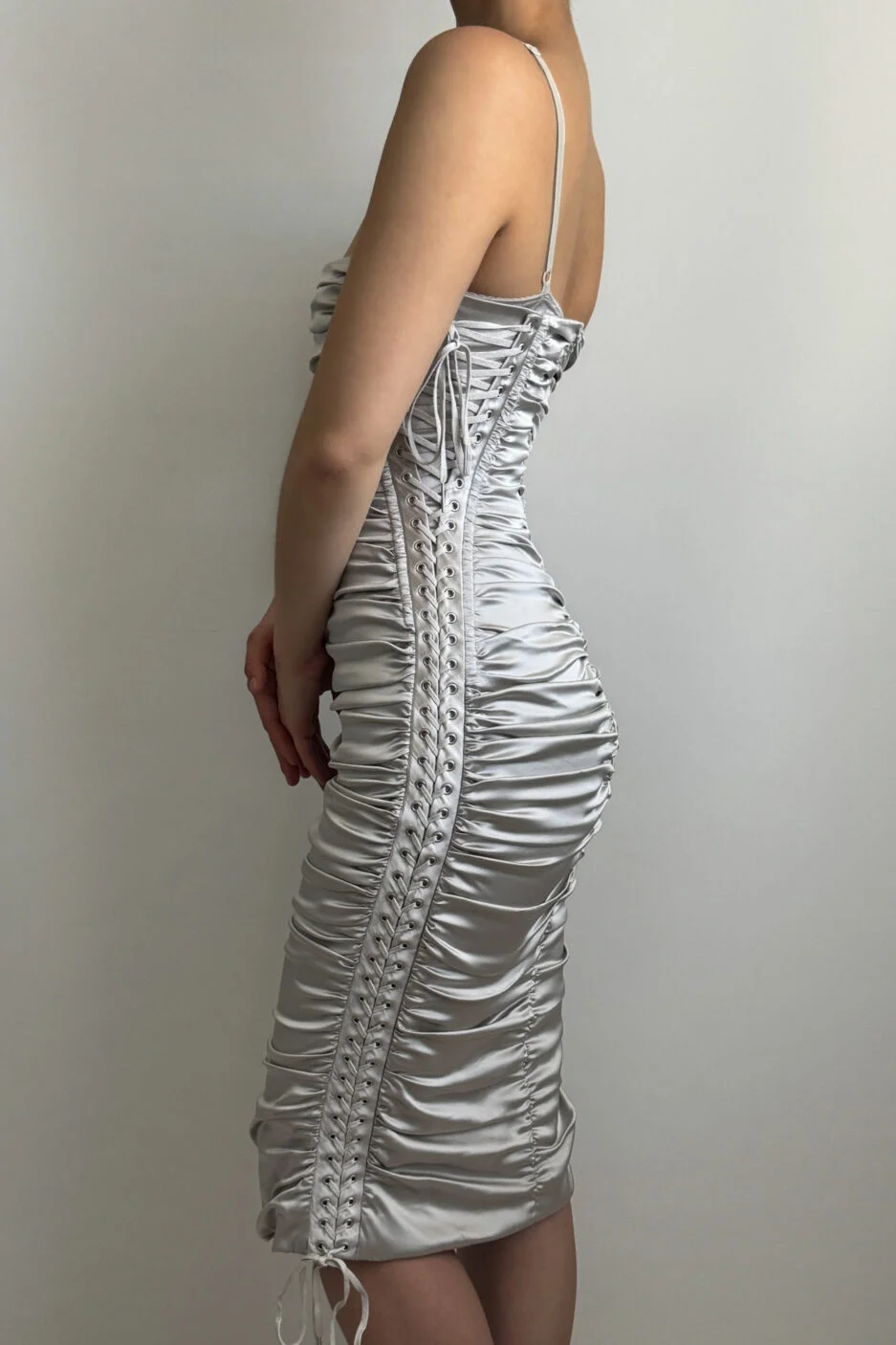 Sexy Grey Sheath Strapless Satin Short Homecoming Dress Outfits SH5148