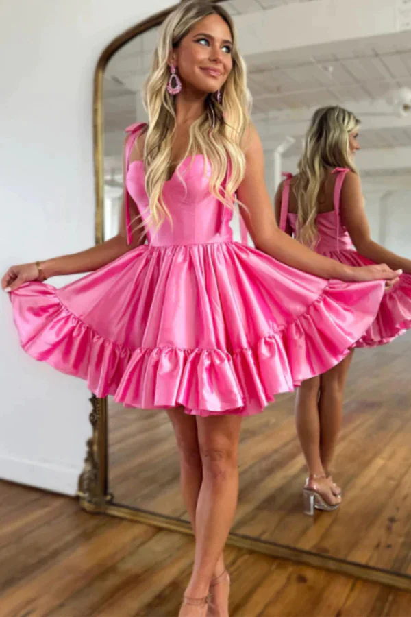 Ruffles Cute Sweetheart Homecoming Dresses, Short Prom Dress  SH781
