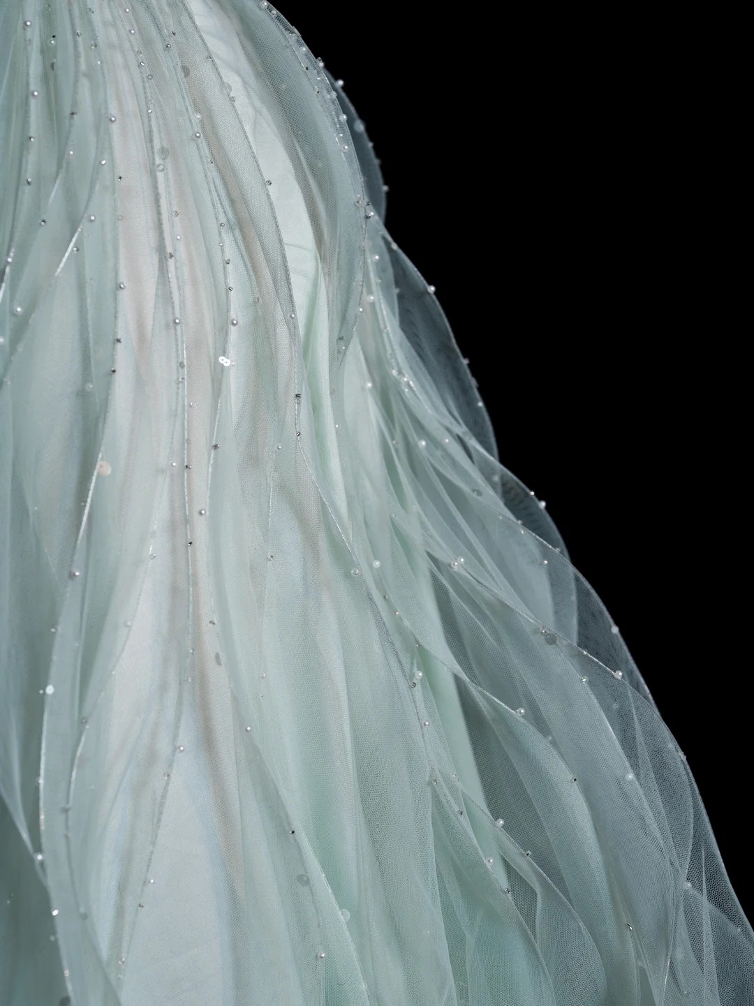 Elegant A Line Sweetheart Neck Sequin Beaded Mint Green Tulle Prom Dress Graduation Prom Dress SH2474
