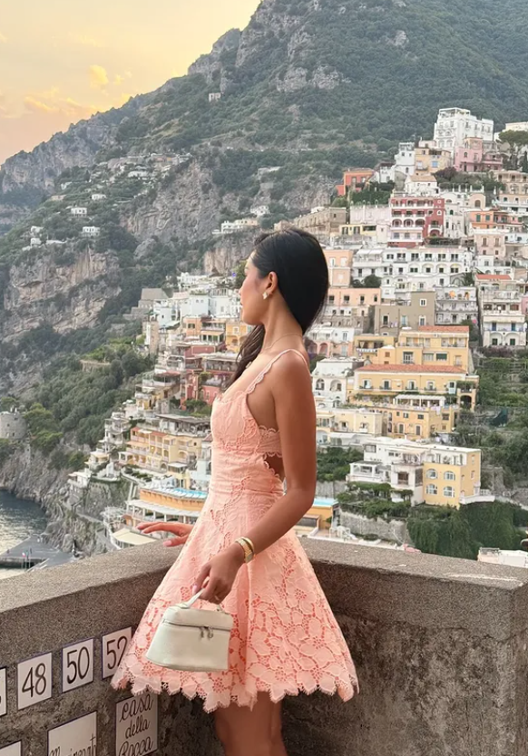 Light Pink A Line Straps Lace Cocktail Dress Homecoming Dress SH6154