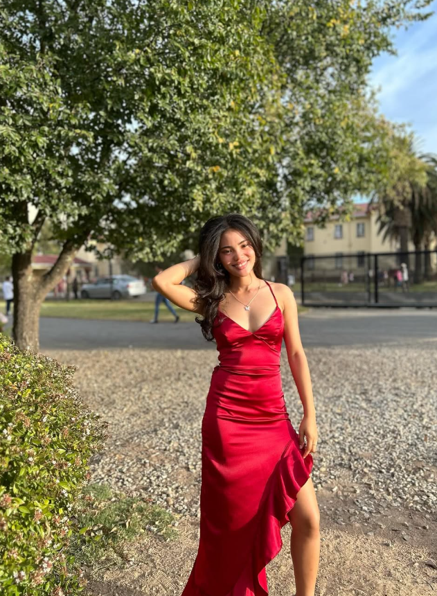 Burgundy Sheath Spaghetti Strap Ruffle Satin Open Back Prom Dress Party Dress SH4014