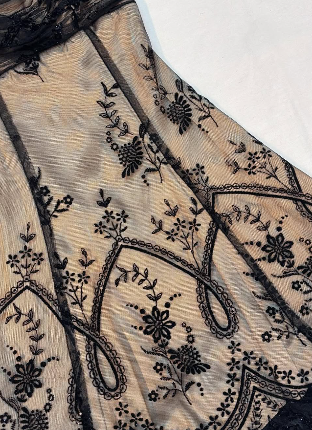 Vintage A Line Spaghetti Strap Embroidery Chiffon Satin Short Homecoming Dress SH2053