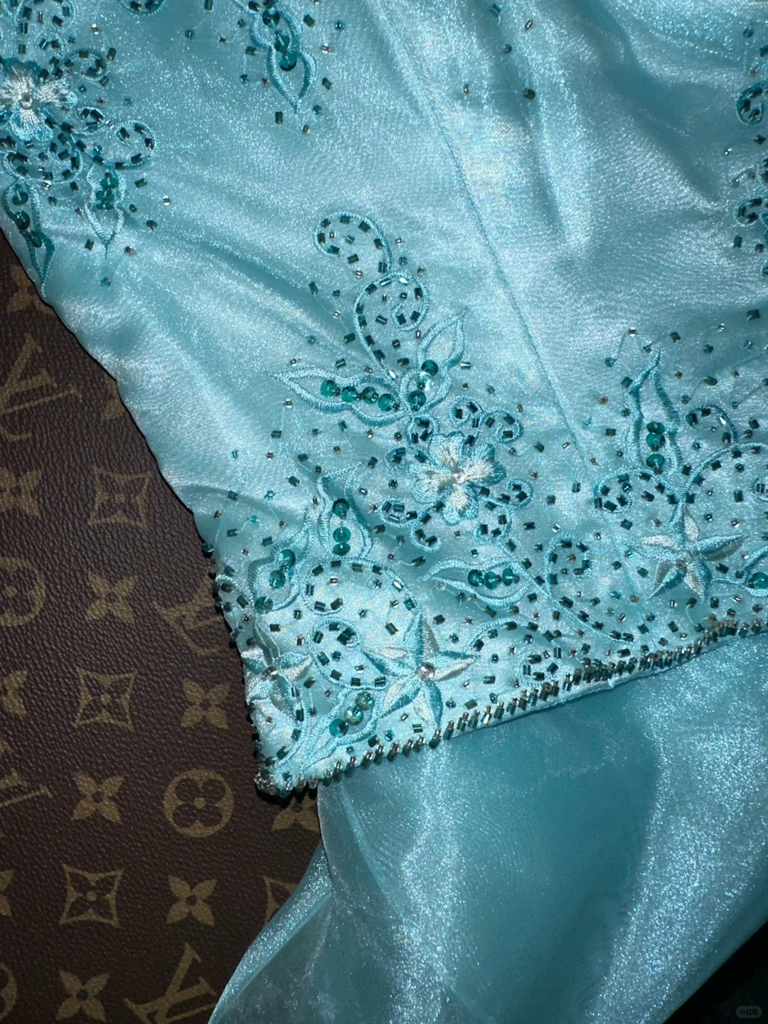 Classy A Line Strapless Beaded Layered Blue Organza Prom Dress Evening Dress SH3078