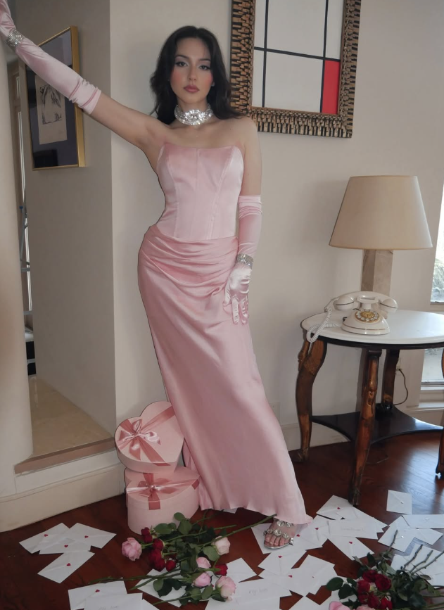 Gentle Pink Sheath Strapless Satin Long Prom Dress Party Dress SH5316