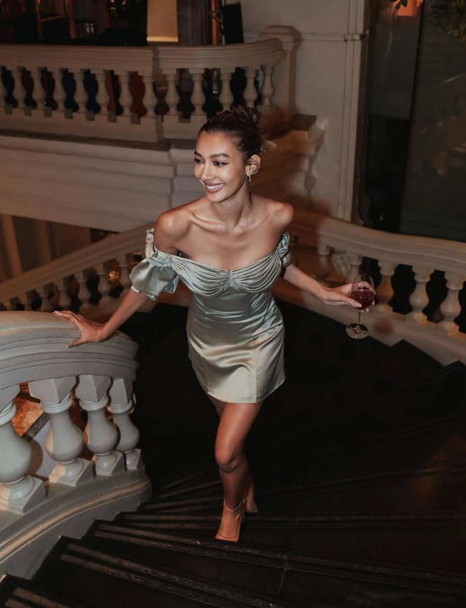 Sage Green A Line Off the Shoulder Satin Mini Homecoming Dress SH3281