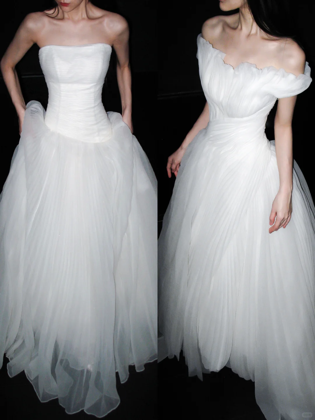 Dreamy Flowy Ball Gown Off the Shoulder White Tulle Long Wedding Dress SH6677